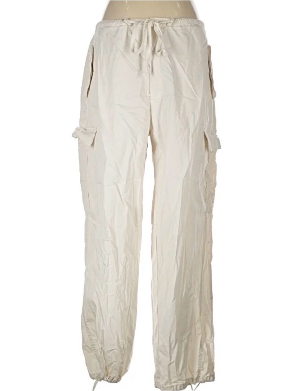 Good American Women’s Off White Wide Leg Cargo Pants
